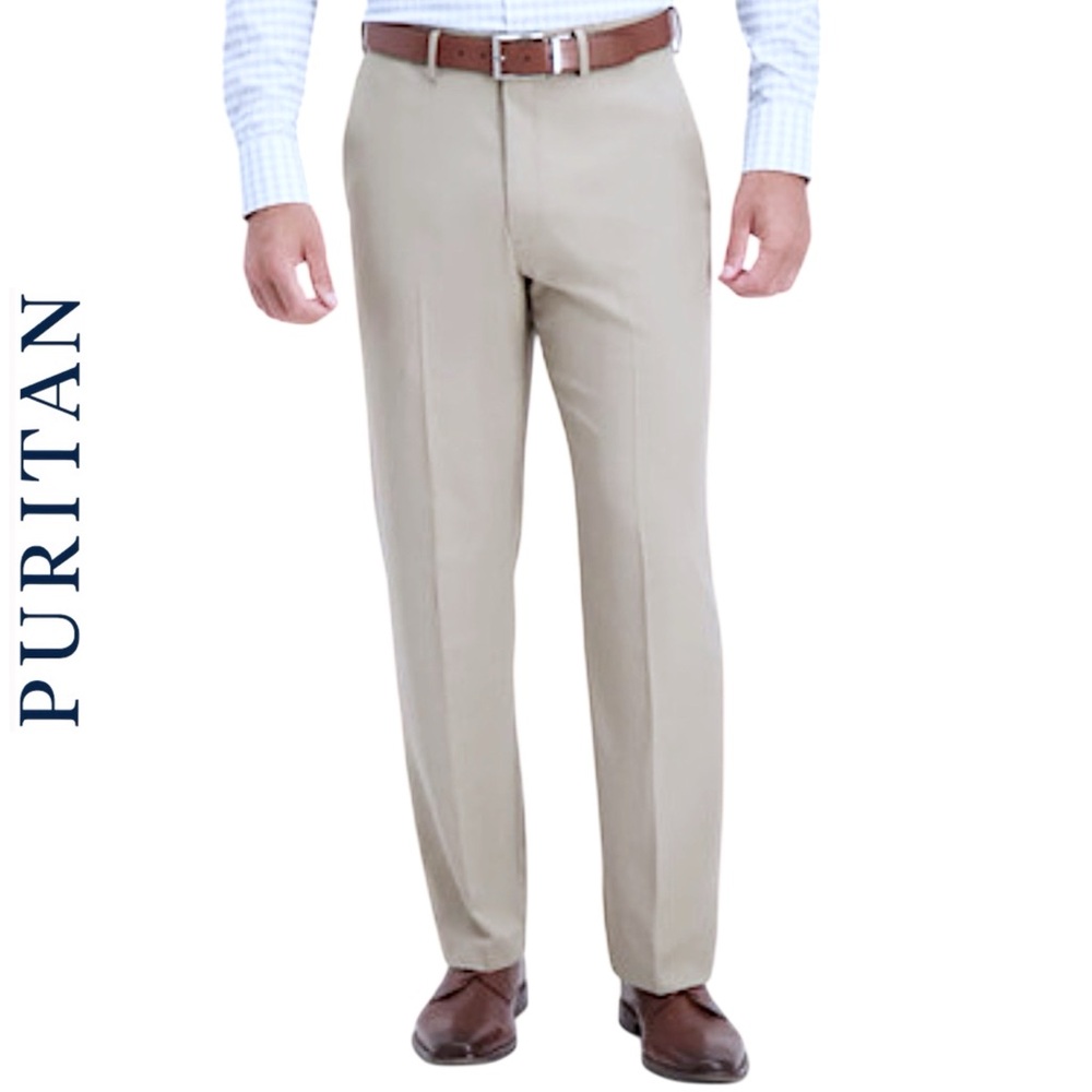 NEW Puritan Men’s Flat Front East Fit Pants Sand Size 36x29